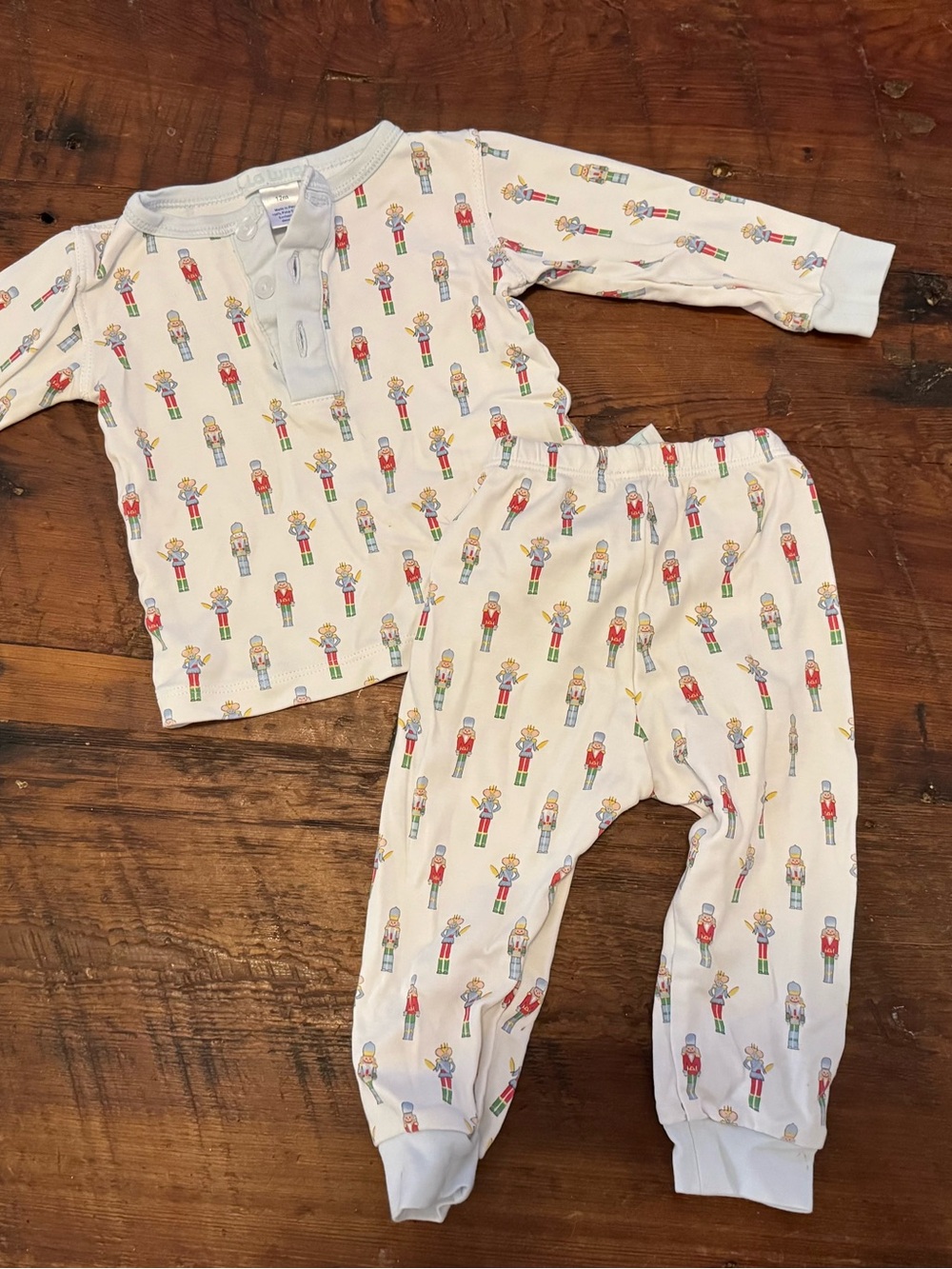 Kids Nutcracker Print Pajama Set - White